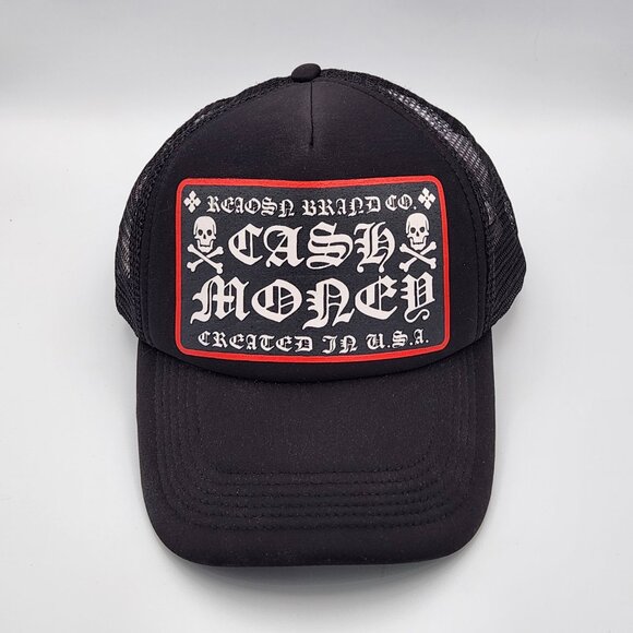 Reason Brand Company Co Cash Money Trucker Snapback Hat Foam Mesh Black - Picture 1 of 9